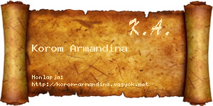 Korom Armandina névjegykártya